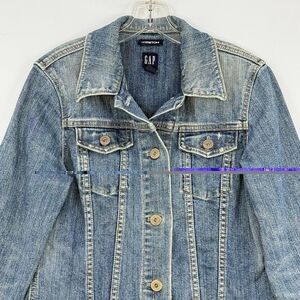 Gap Womens Stretch Denim Jean Jacket Y2K Size Small Vintage Trucker